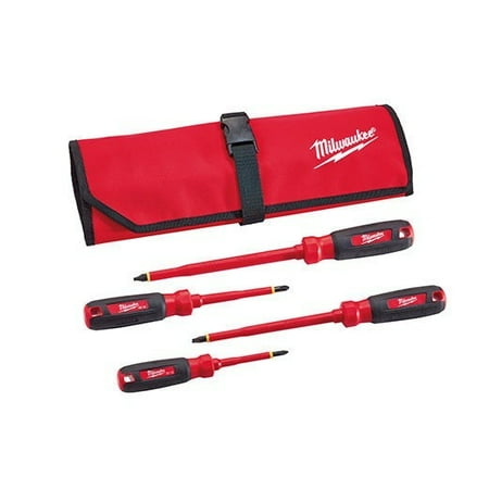 Milwaukee 1000-Volt Insulated Screwdriver Set and Pouch (4-Piece)