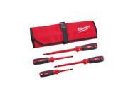 Milwaukee 1000-Volt Insulated Screwdriver Set and Pouch (4-Piece)