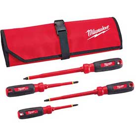 Milwaukee 1000-Volt Insulated Screwdriver Set and Pouch (4-Piece)
