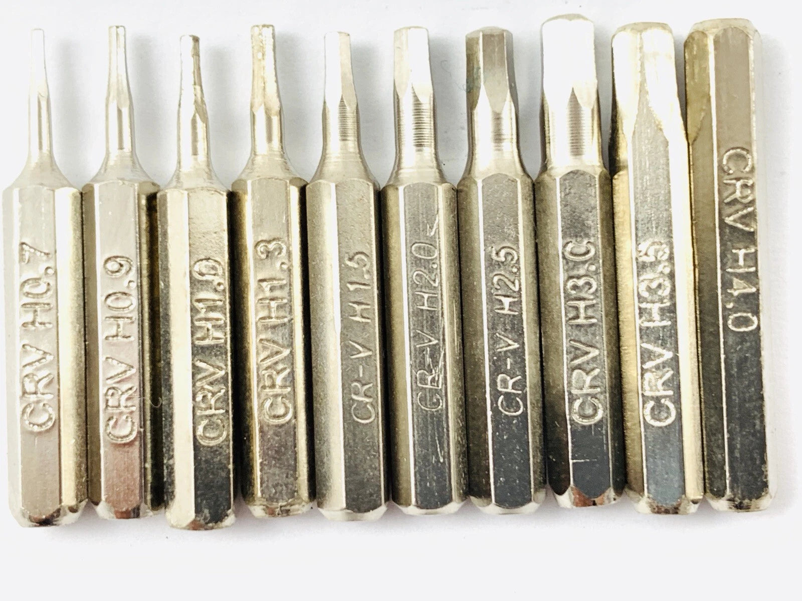 CR-V Hex Bit Set H0.7,H0.9,H1.0 H1.3,H1.5,H2.0,H2.5,H3.0,H3.5,H4.0 4mm bits