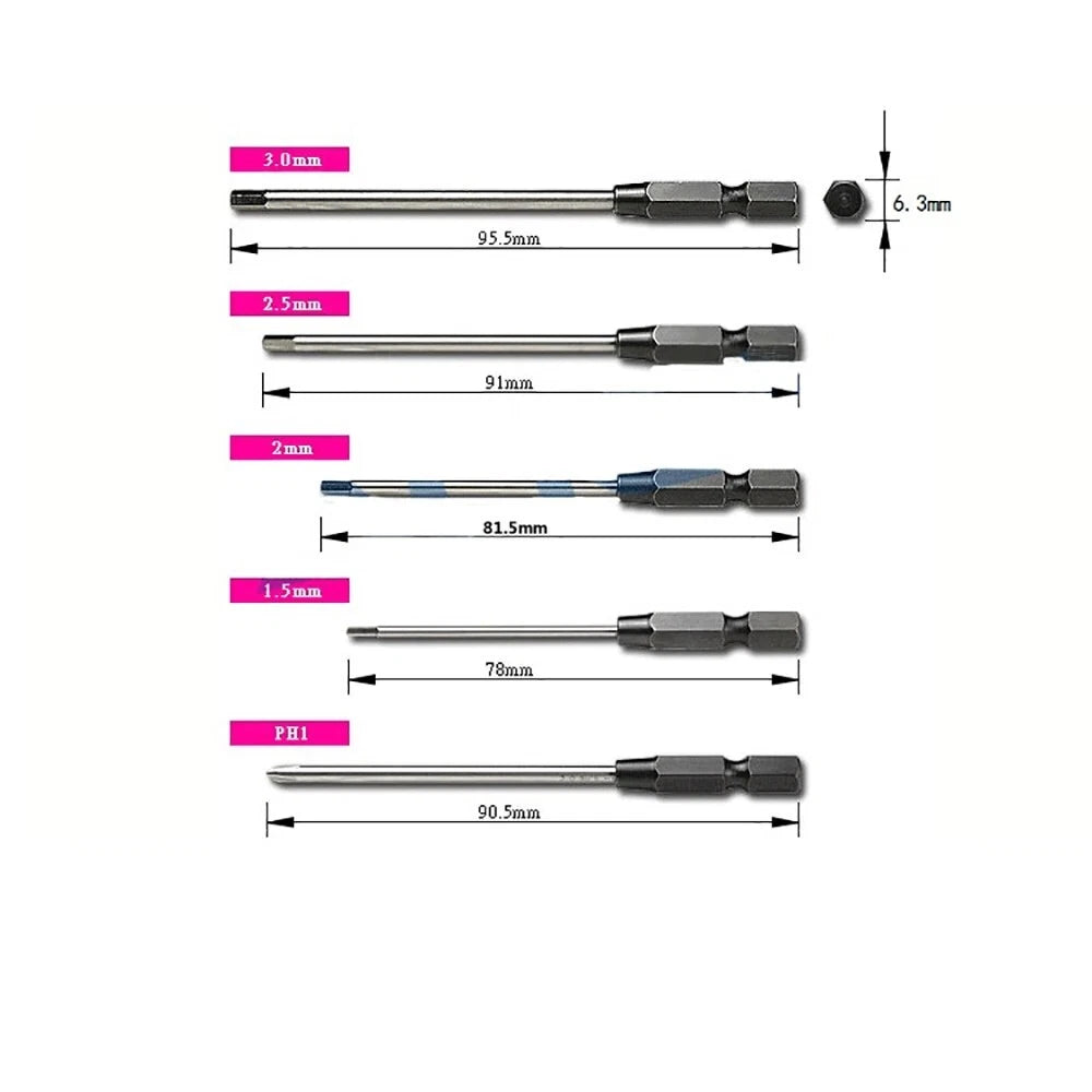 Hex Wrench Screwdriver Repairing Tool Set 1.5/H2.0/H2.5/H3.0mm/PH1 Holder Head