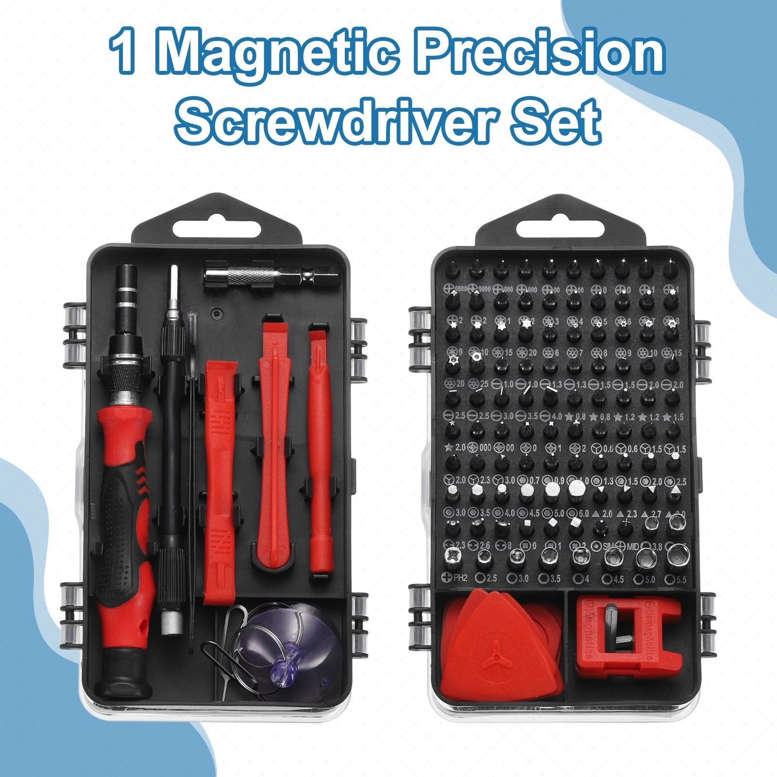 140 in 1 Magnetic Precision Screwdriver Set Electronics Repair Tools Kit, Red