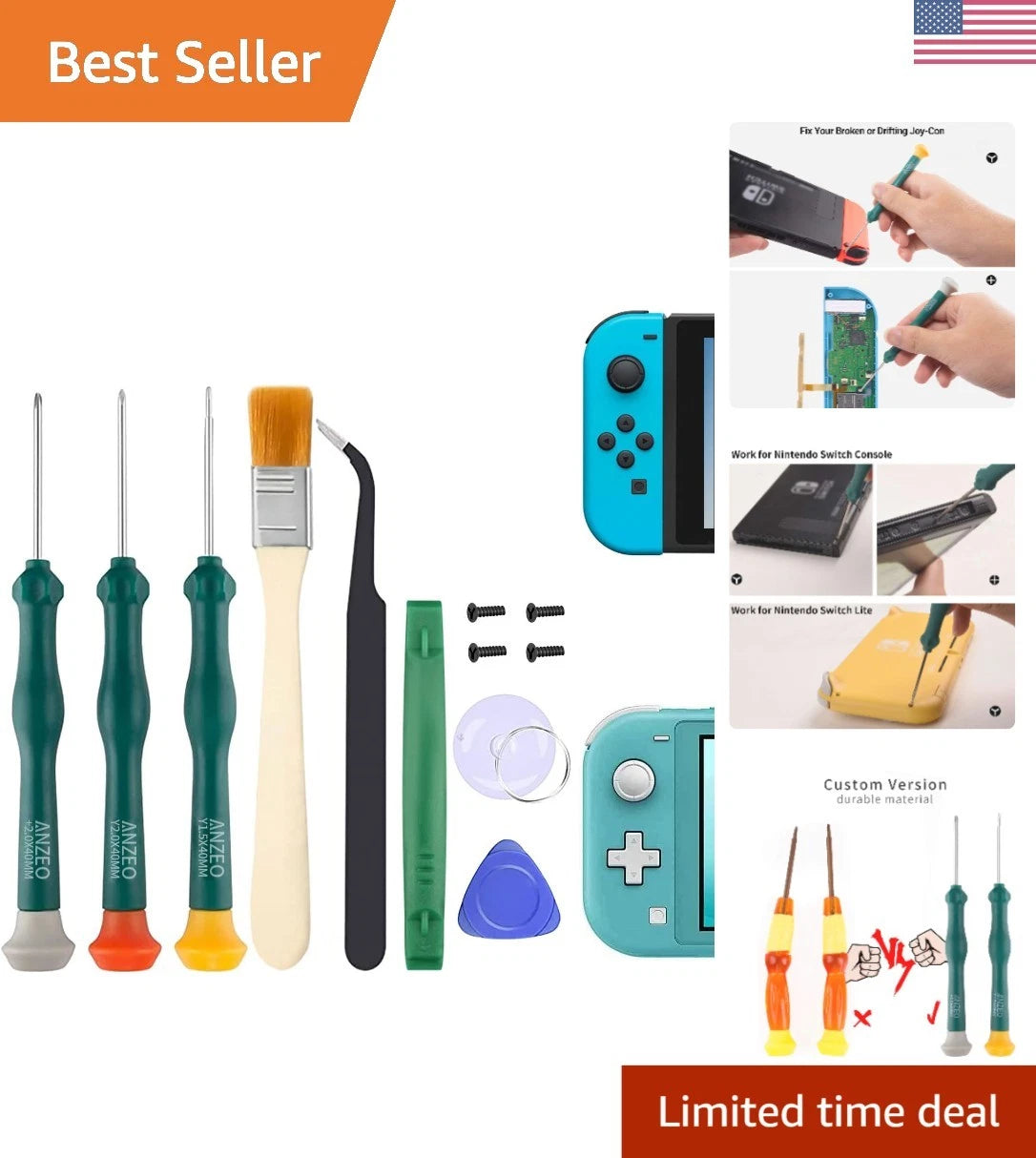 Professional Triwing Screwdriver Set for Joy-Con DIY Repairs – 8 Tools Included