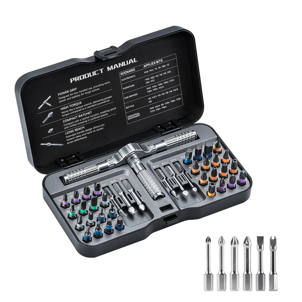 40in1 Ratchet Screwdriver Set Magnetic Bits Mini Repair Tool Kit PC iPhone DIY