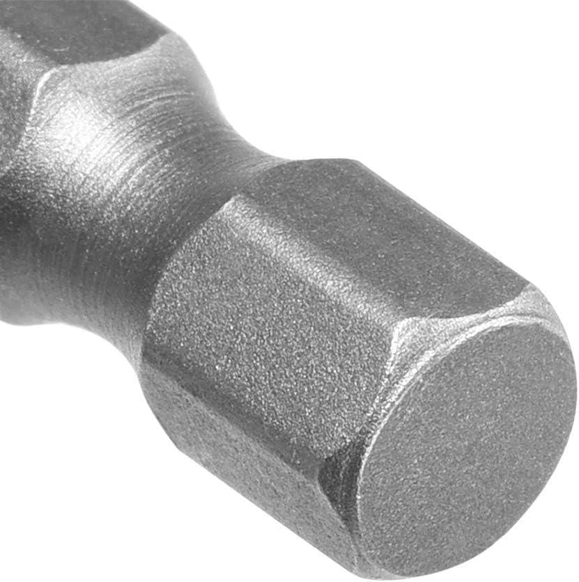 5 Pcs 4mm Slotted Tip Magnetic Flat Head Screwdriver Bits, 1/4 Inch Hex Shank S2