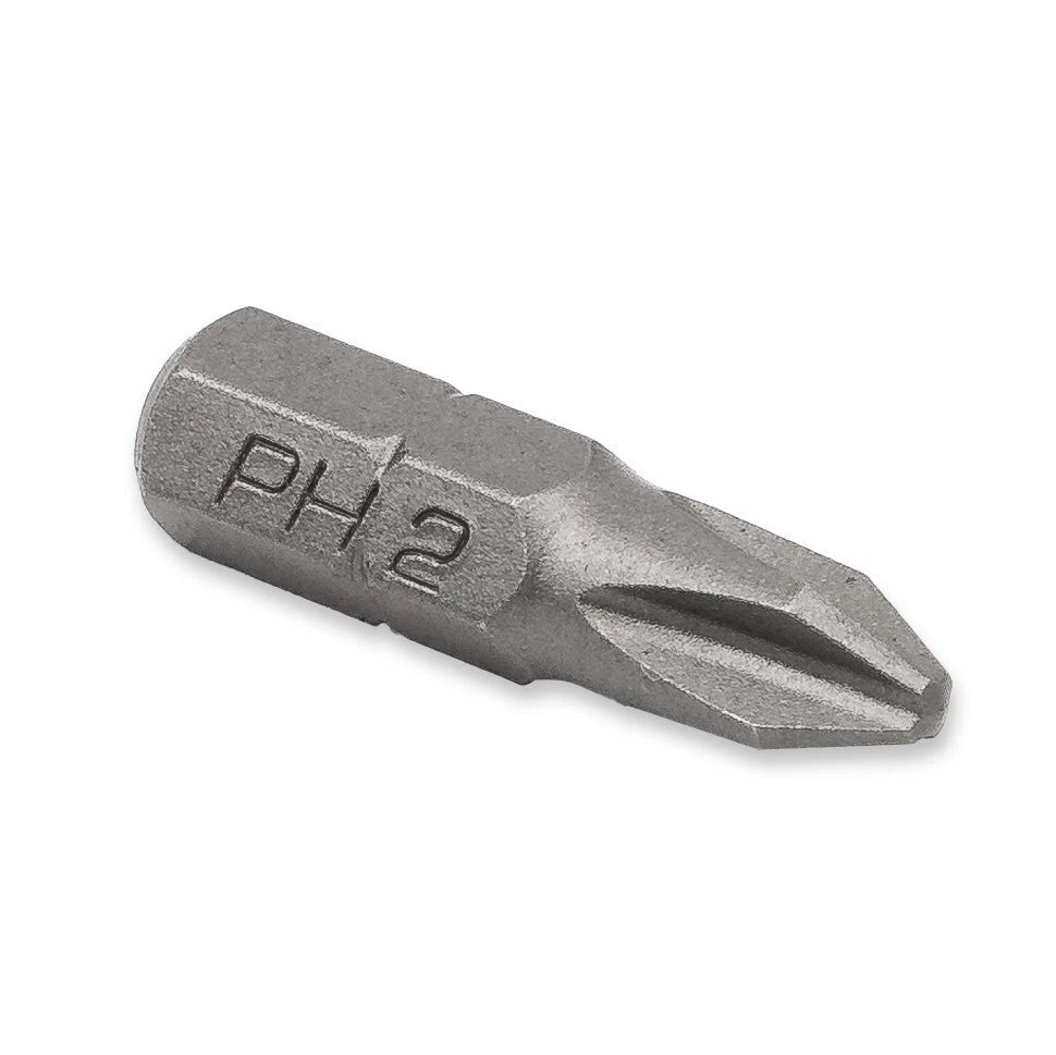 Phillips #2 PH2 Screwdriver Bits, 1 In Length, 1/4 Inch Shank, S2 Steel (50 PK)