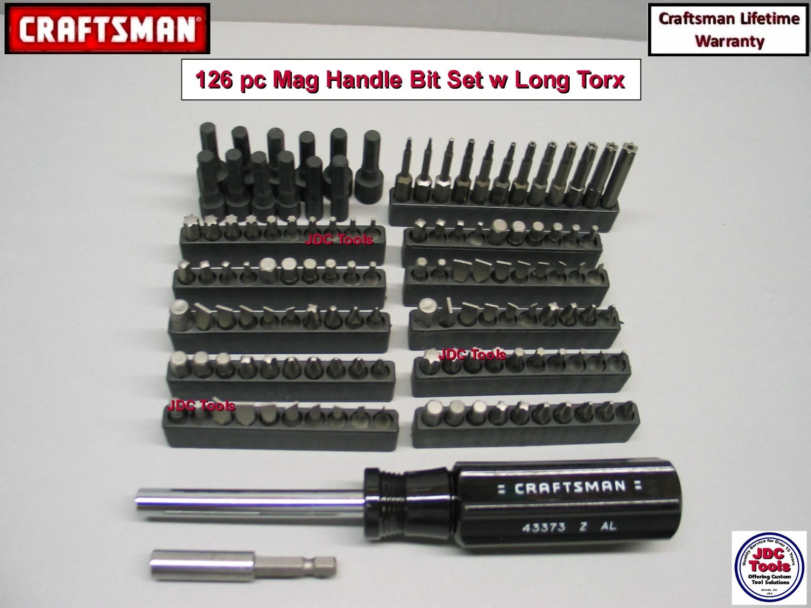 CRAFTSMAN 126 pc Bit Set w NUT DRIVER MAGNETIC HANDLE 63