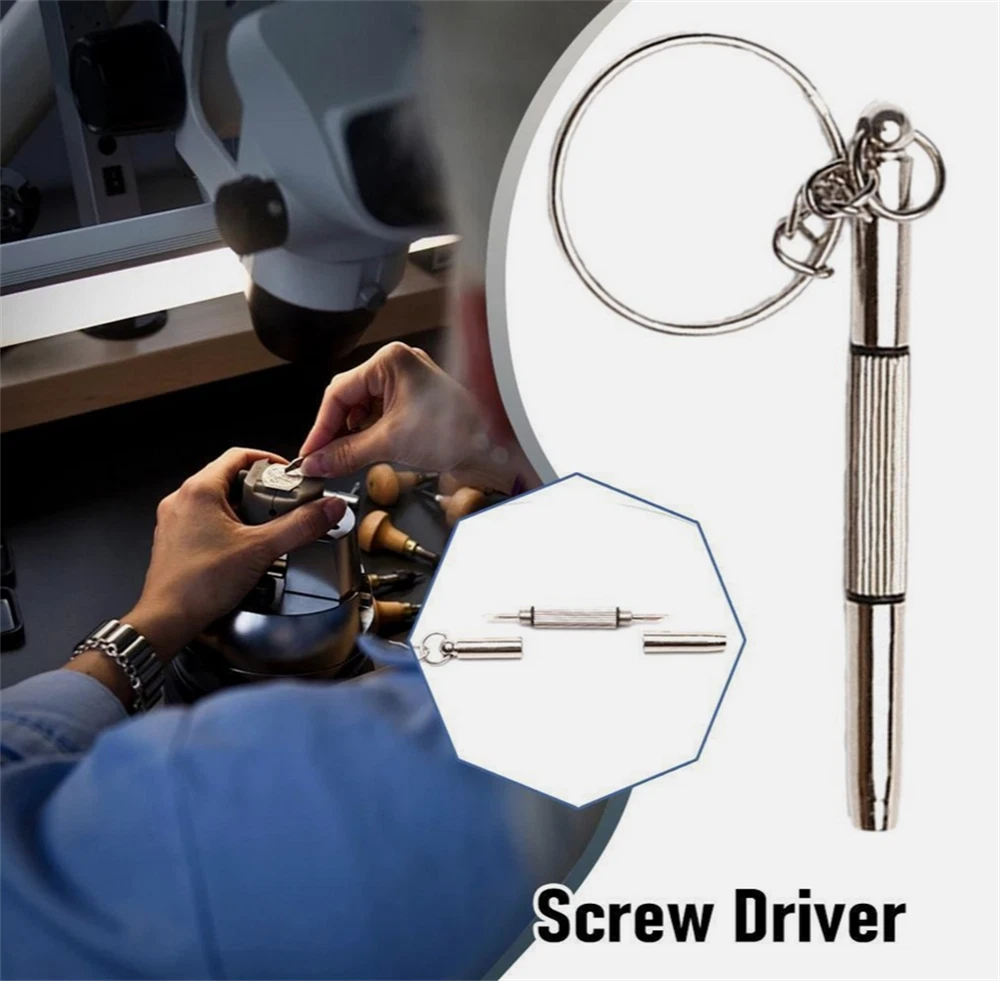 2X 3 In 1 Eyeglass Sunglass Watch Repair Screwdriver Set Keychain Mini Hand Tool
