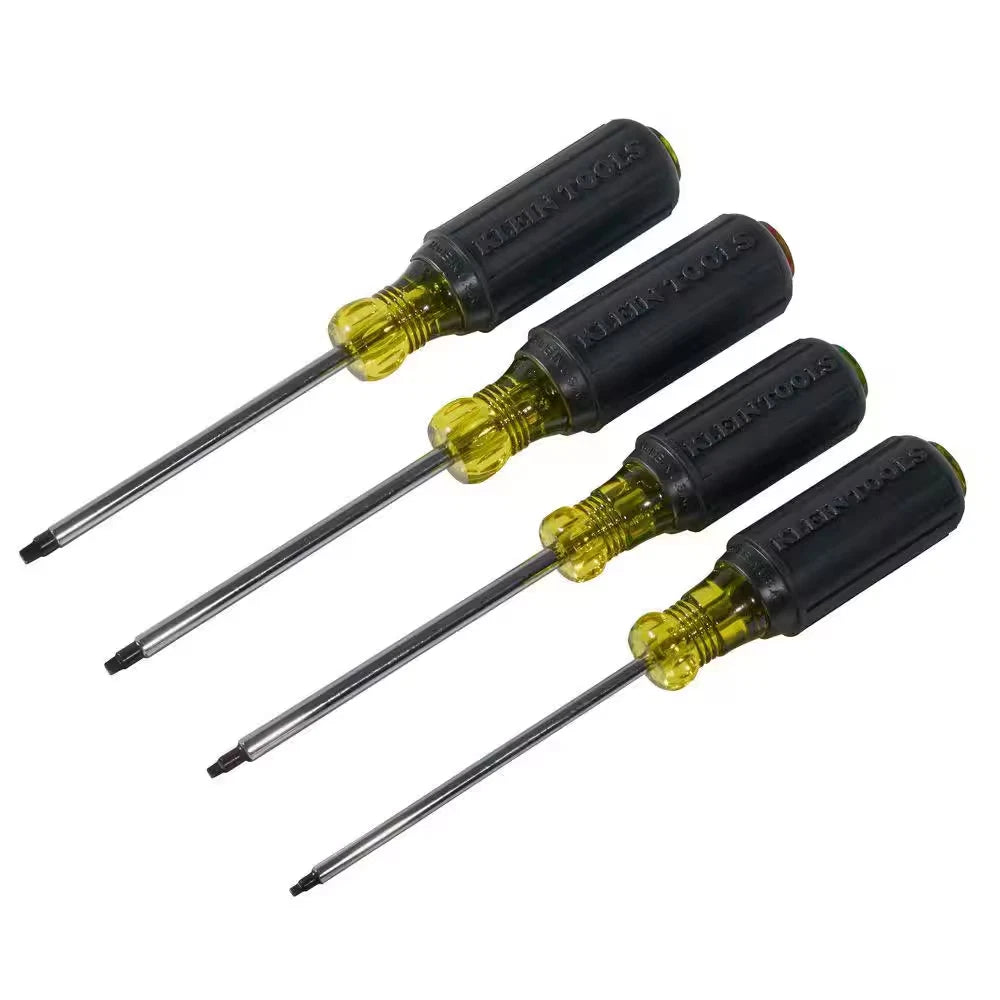 4-Piece Square Recess Screwdriver Set- Cushion Grip Handles