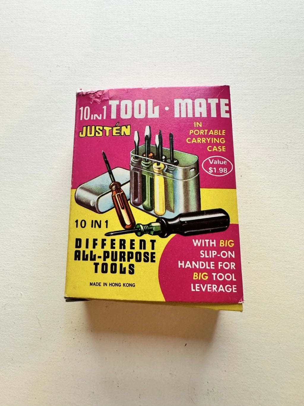 Vintage 10 In 1 all purpose Tool mate screwdriver set in case by JUSTEN