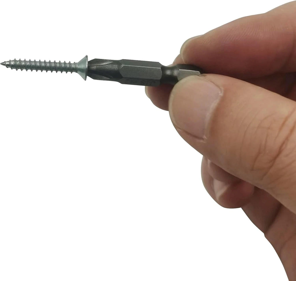 6Pcs 35mm JIS Screwdriver Bit Set with Magnetic Tip, #1x2 #2x2 #3x2, Grey