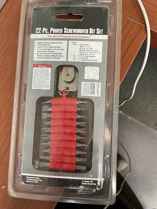 MIT 2938 22PC POWER SCREWDRIVER BIT SET CHROME PLATED STEEL