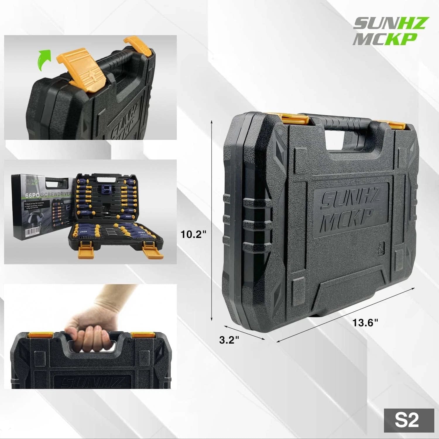 SUNHZMCKP Magnetic Screwdriver Set 66-Piece, S2- Alloy Tool Steel, Includes Slot