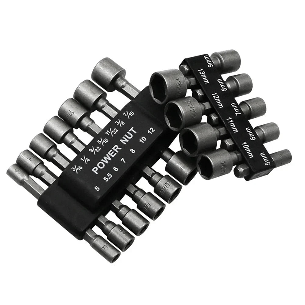 9pcs/set 5mm-13mm Hex Sockets Sleeve Nozzles Nut Driver Set Screwdriver Set Tool