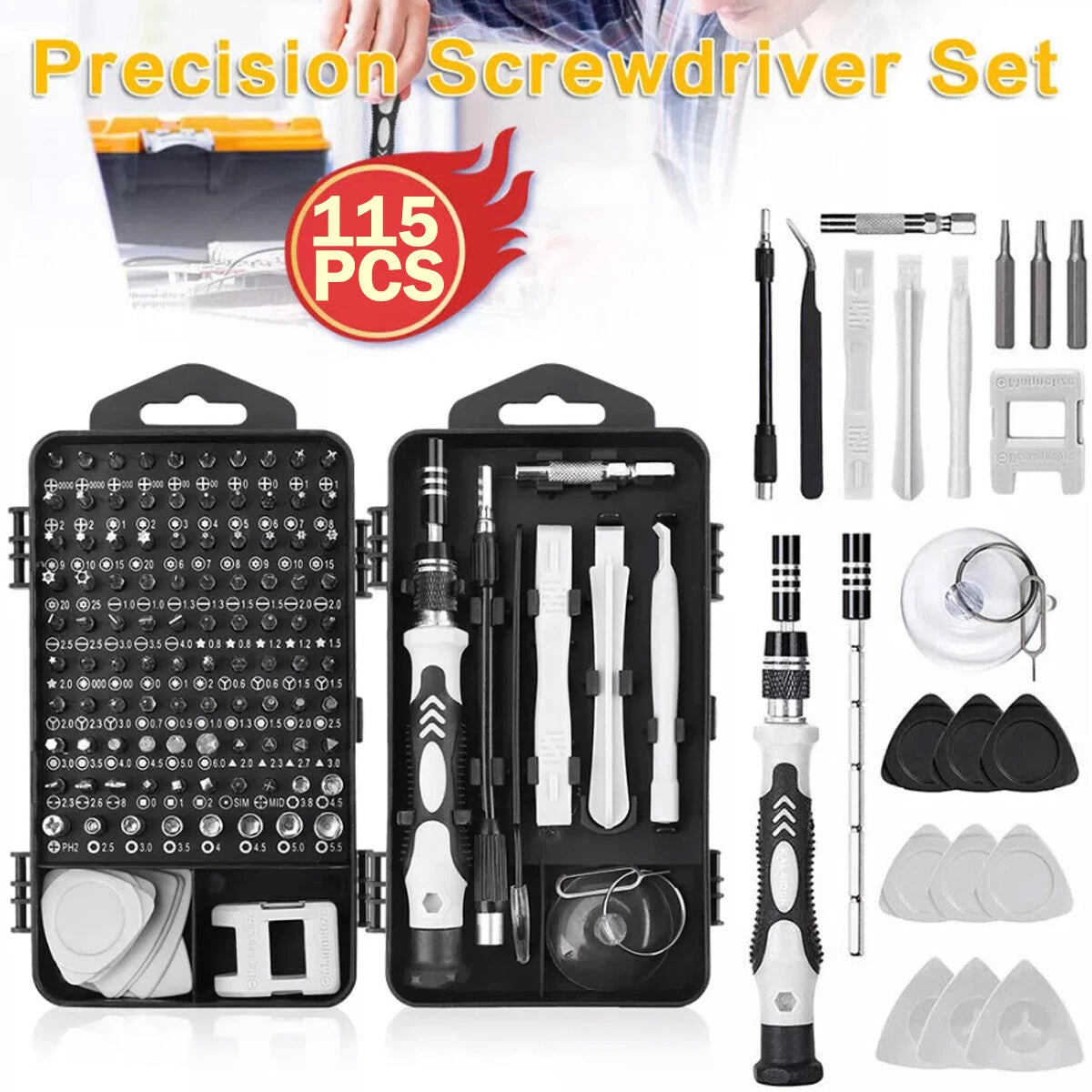 115 in 1 Precision Screwdriver Set Repair Tool Kit For Laptop Computer PC Phone