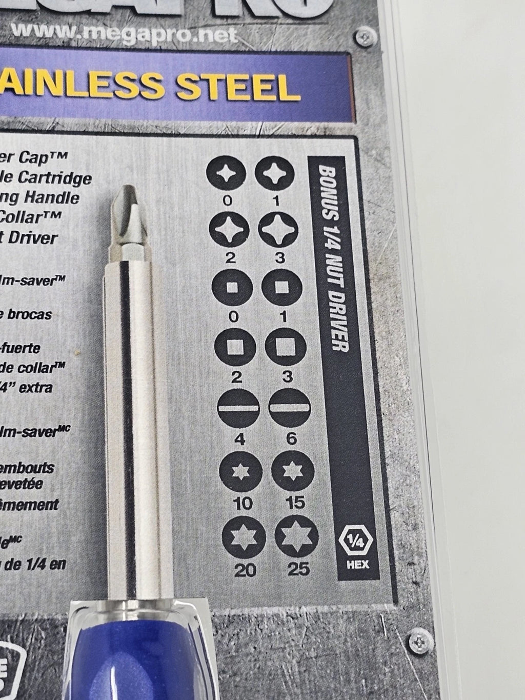 Megapro - 151SS-C  151SS 15-In-1 Stainless Steel Screw Driver in Yellow/Blue