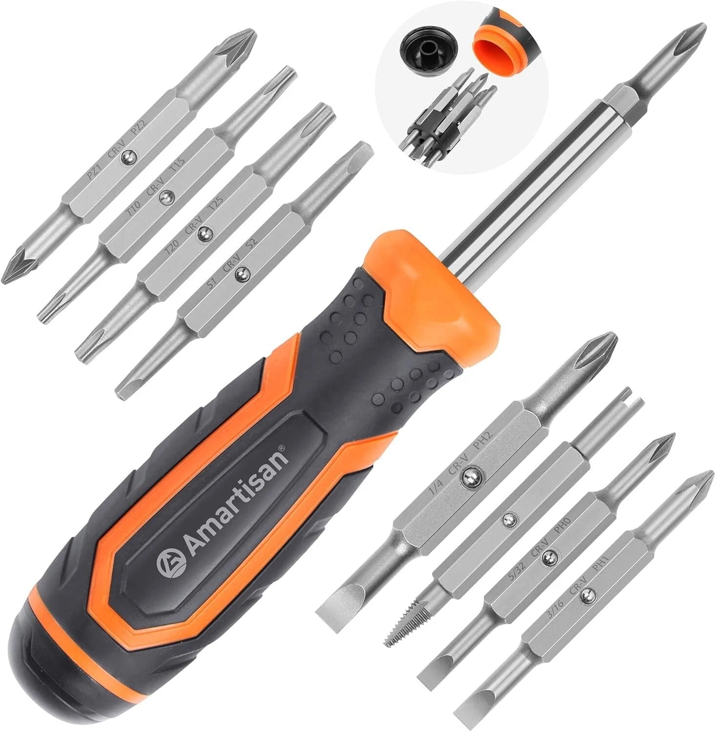 Amartisan 18-in-1 Multi-bit Screwdriver Set Tool All in One, Portable Multi-Purp