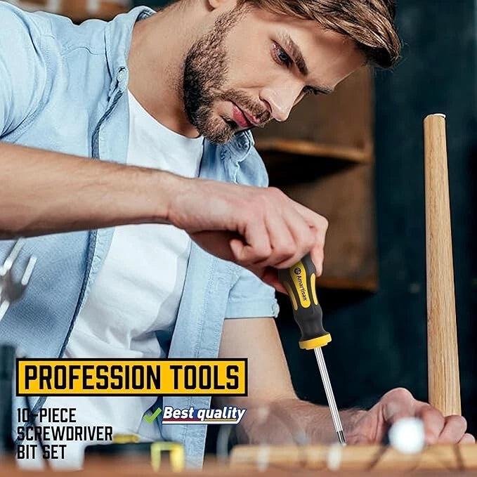 Amartisan 10-Piece Magnetic Screwdrivers Set, 5 Phillips and 5 Slotted Tips