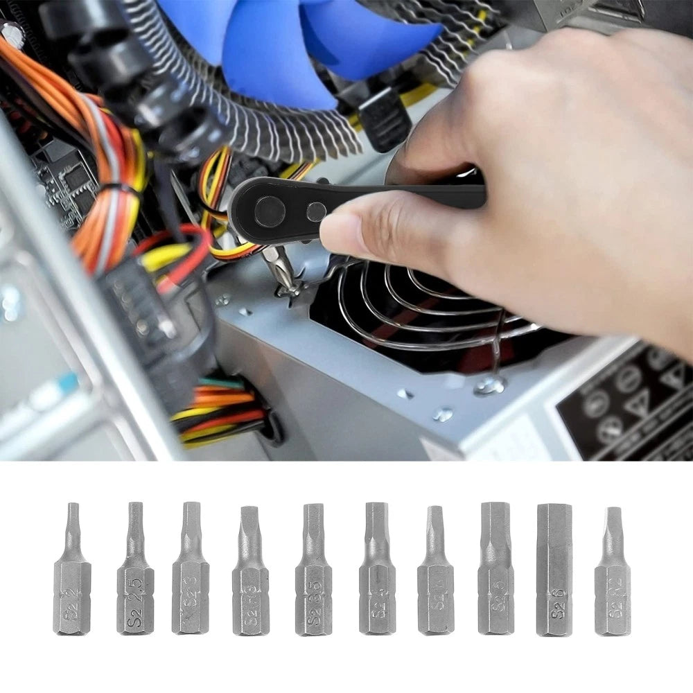 11pcs Multipurpose Steel Screwdriver Ratchet Wrench Set Home Repair Tool