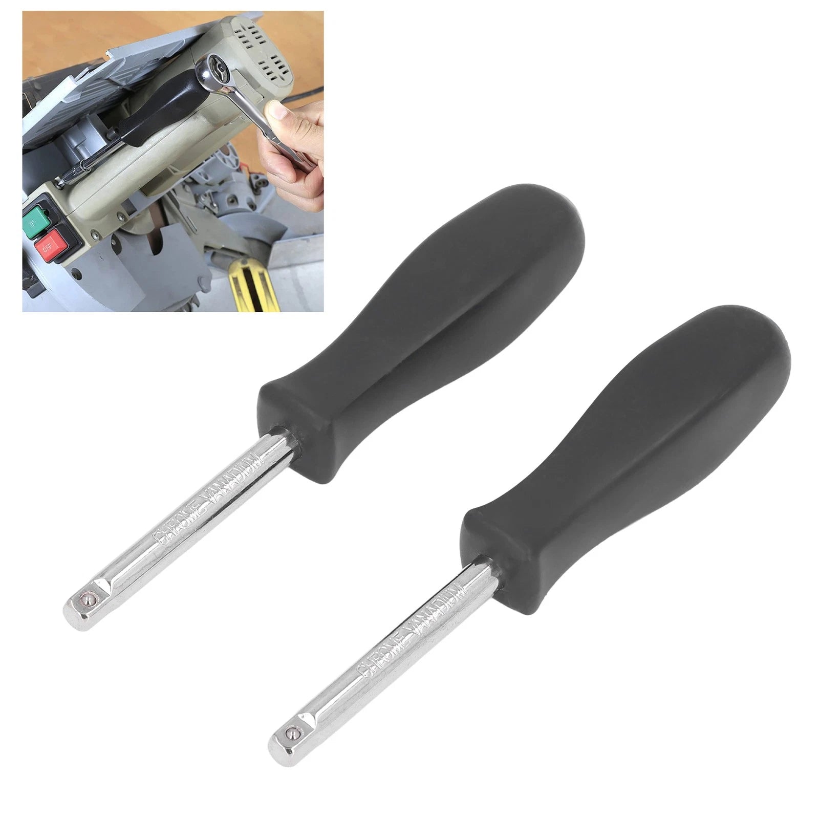 2Pcs Drive Spinner 1/4in Socket Driver Handle Tool Set Kit For Repair