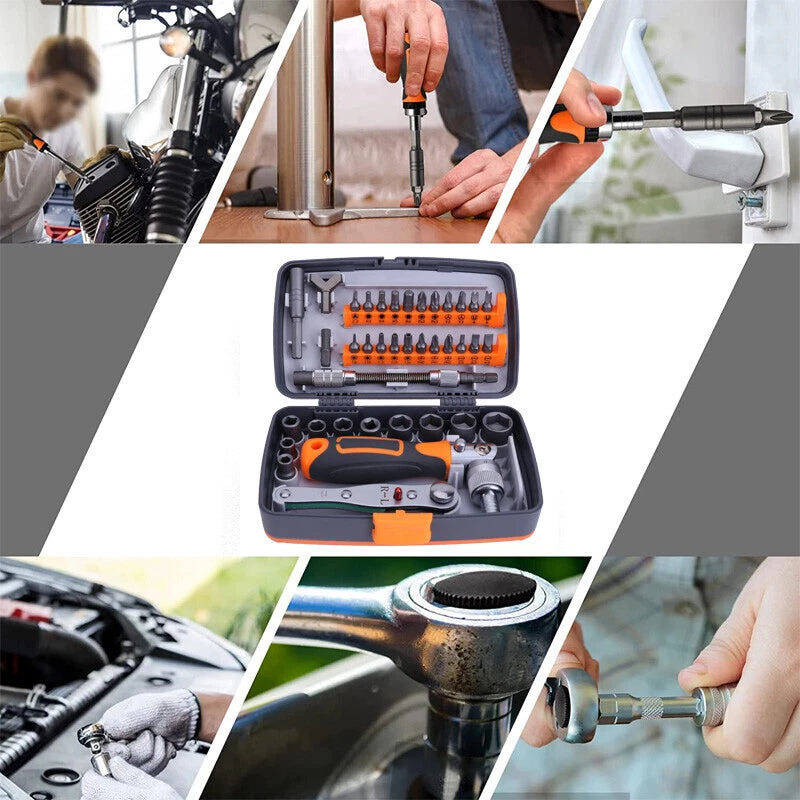 38pcs Mini Ratchet Screwdriver Bit Set Driver Drill Bit Hex Torx Repair Tool Kit