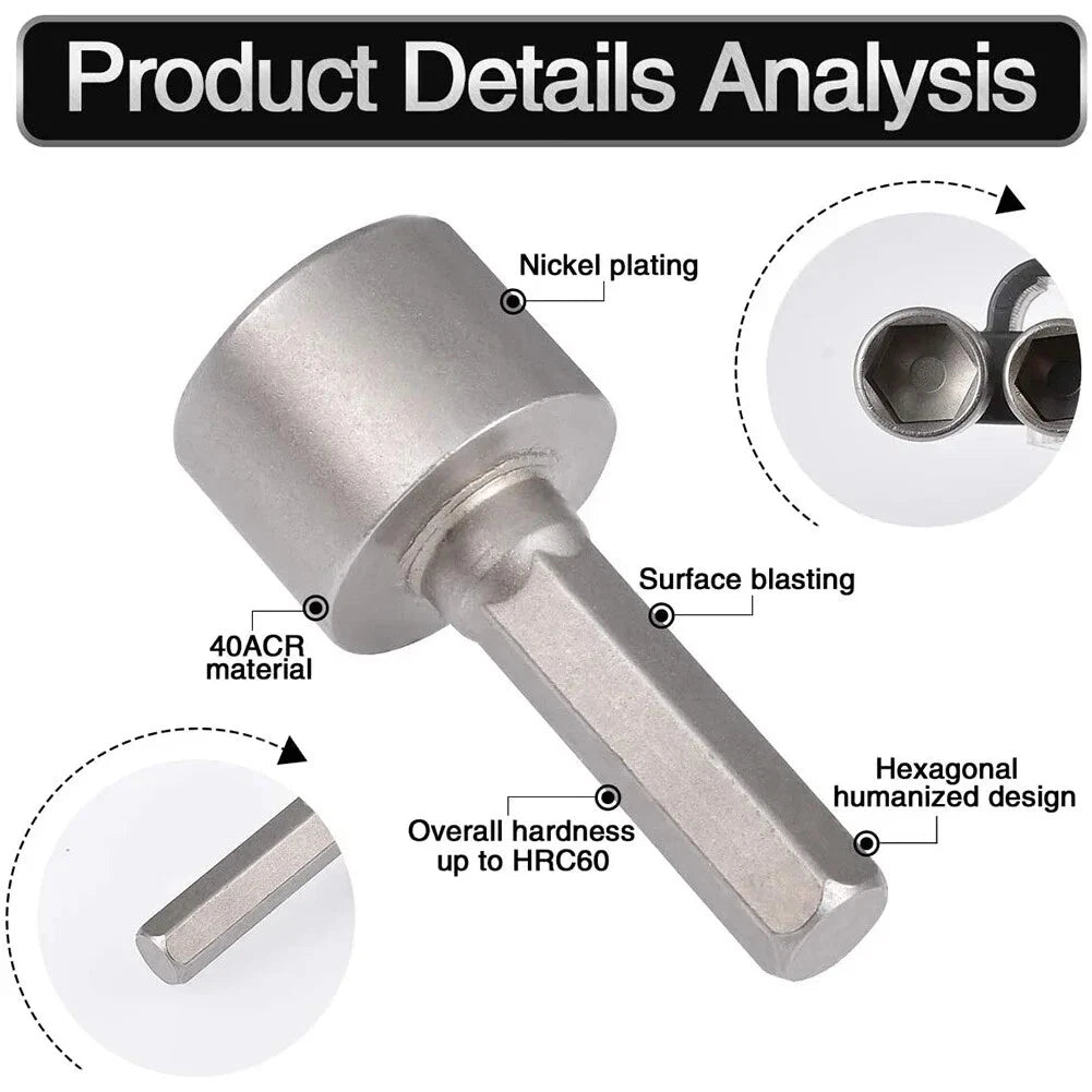 9pcs/set 5mm-13mm Hex Sockets Sleeve Nozzles Nut Driver Set Screwdriver Set Tool
