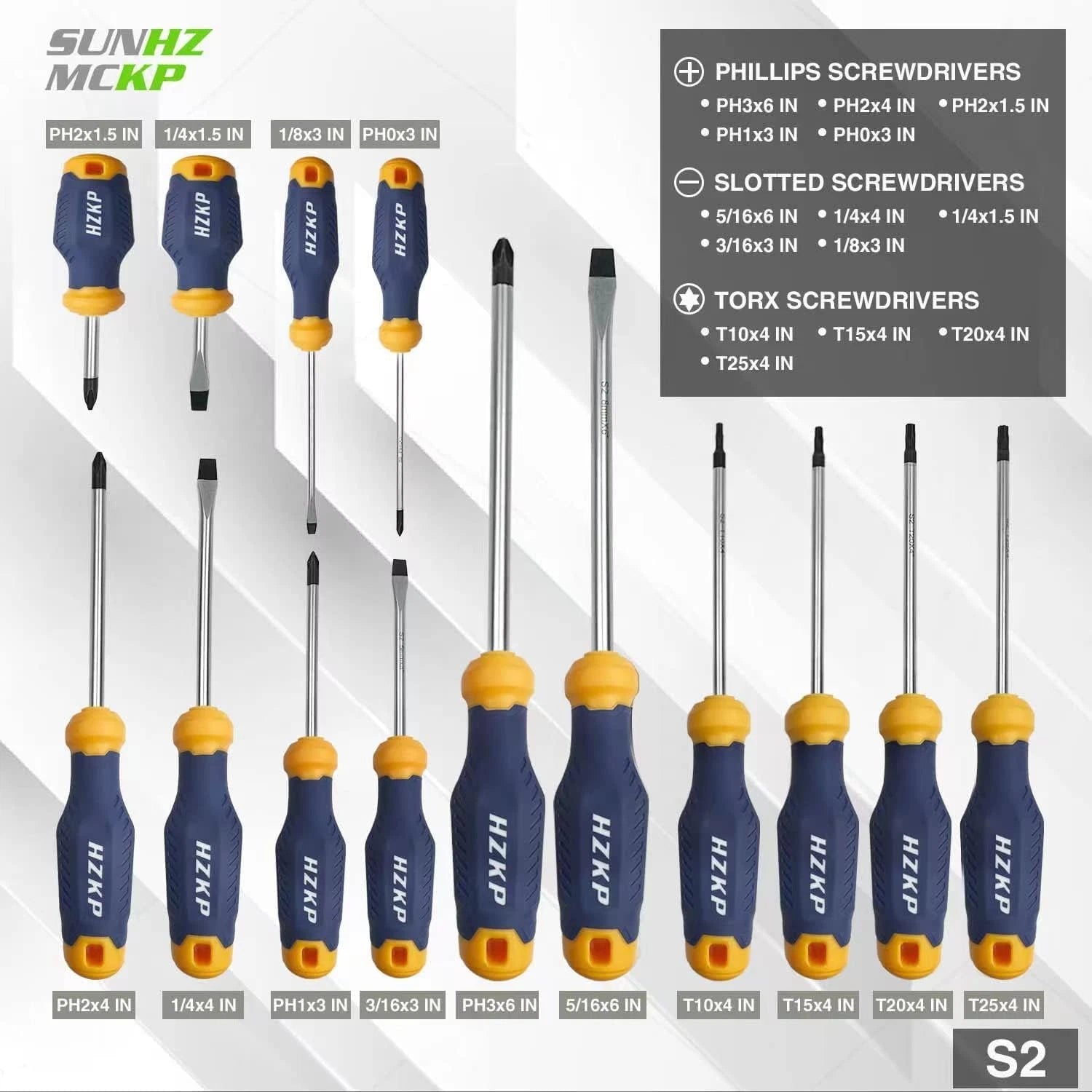 SUNHZMCKP Magnetic Screwdriver Set 66-Piece, S2- Alloy Tool Steel, Includes Slot