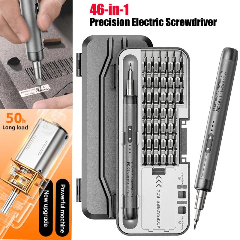 46-in-1 Precision Electric Screwdriver -Quiet, Durable, Rechargeable High Torque