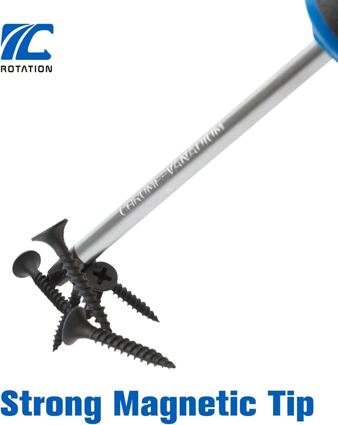 ROTATION 6PCS Magnetic Tip Screwdriver Set, 3 Phillips and 6pc_black Tip_matt