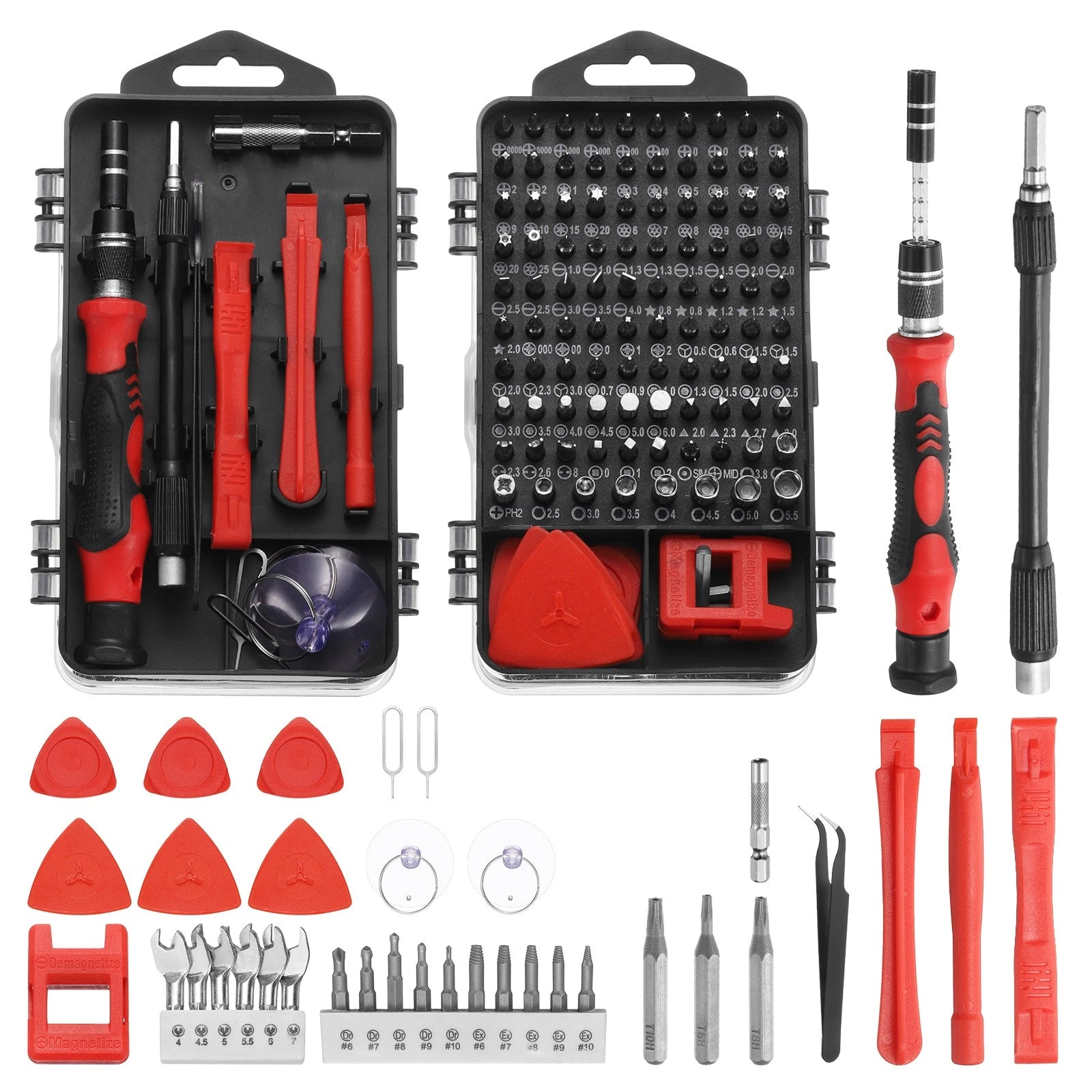 140 in 1 Magnetic Precision Screwdriver Set Electronics Repair Tools Kit, Red