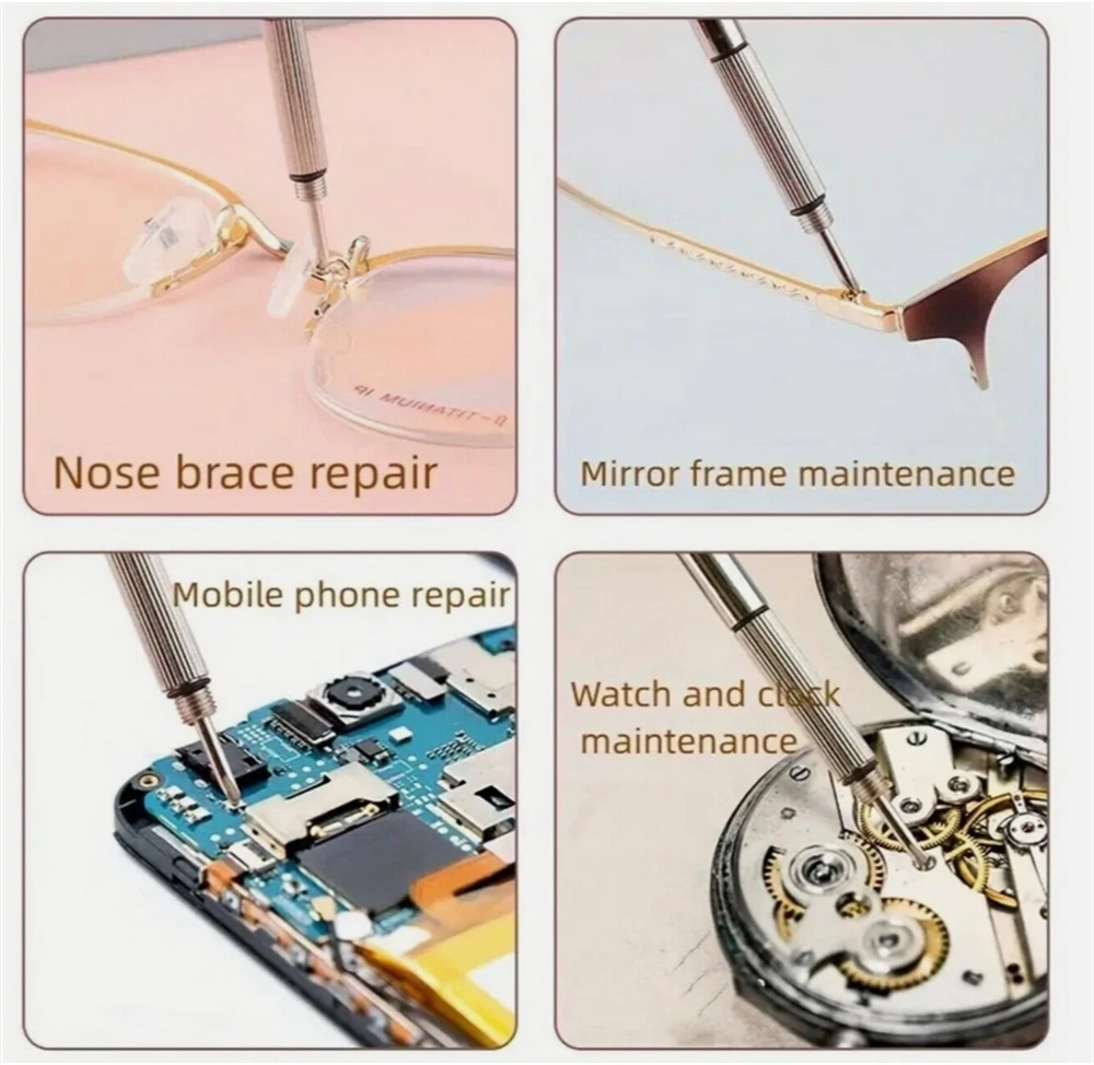 2X 3 In 1 Eyeglass Sunglass Watch Repair Screwdriver Set Keychain Mini Hand Tool