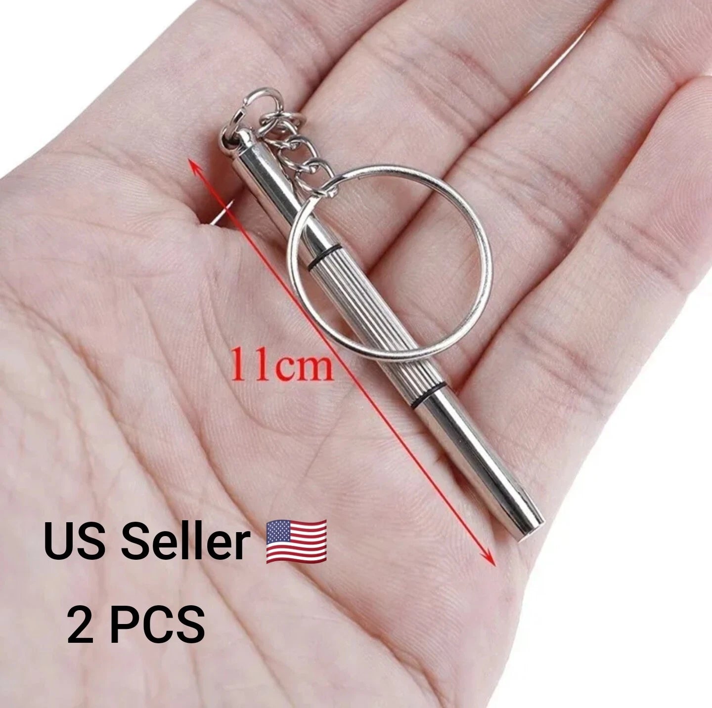 2 PCS Portable 3 in 1 Keychain Screwdriver Eyeglass Sunglasses Watch Repair kit
