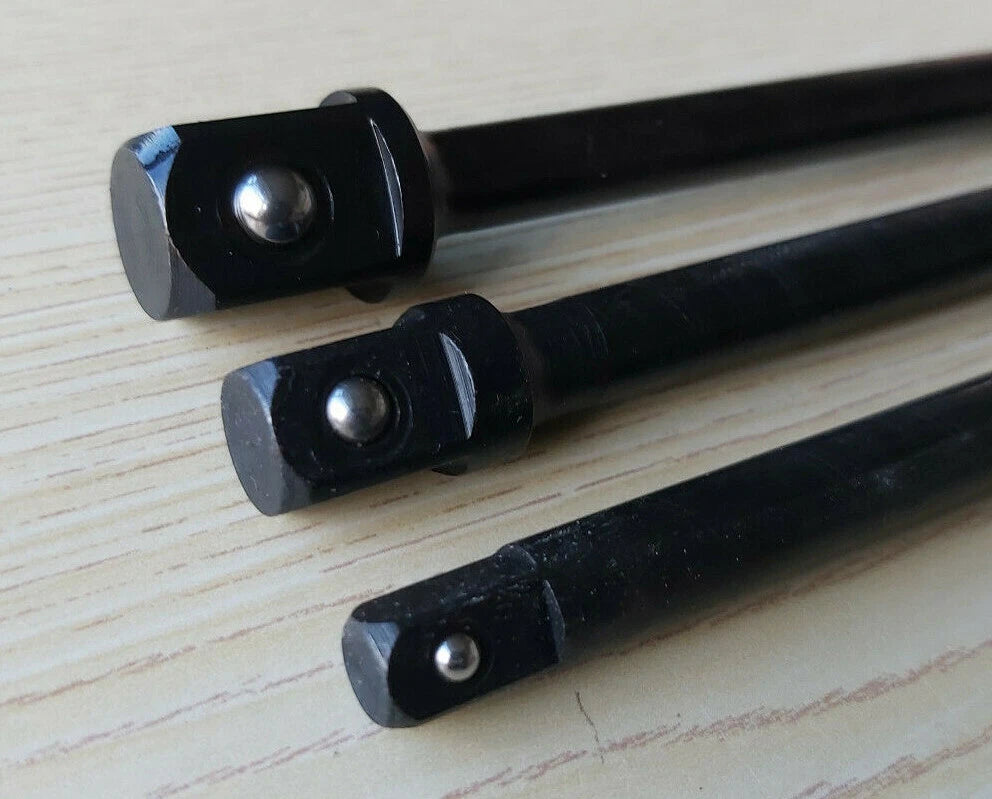 1/4" 3/8" 1/2" Extended Socket Adaptor Set for Impact Drivers 150mm Long Reach