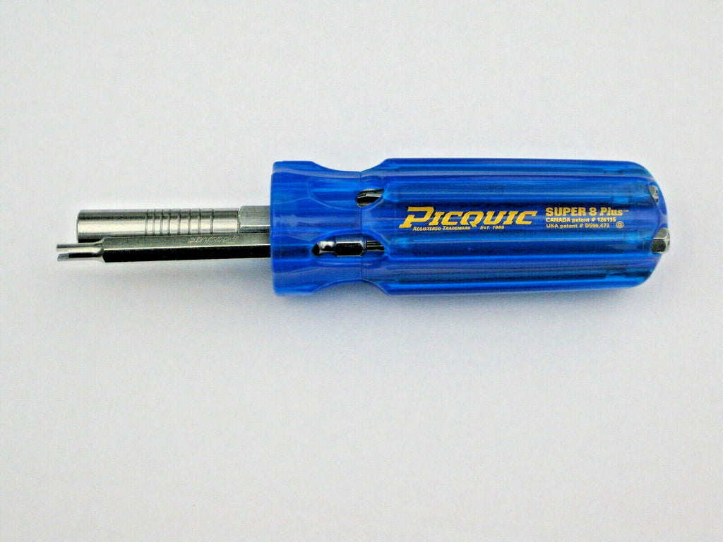 PICQUIC SUPER 8 Plus HVAC Hex Multi-Bit Screwdriver w/ Schrader Valve Bit