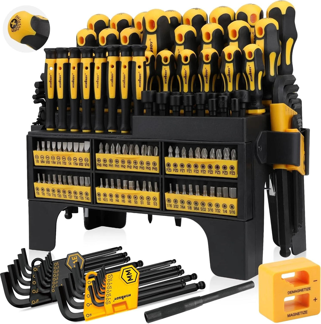 Precision 140-Piece Screwdriver Set with Magnetizer – Perfect for All Projects