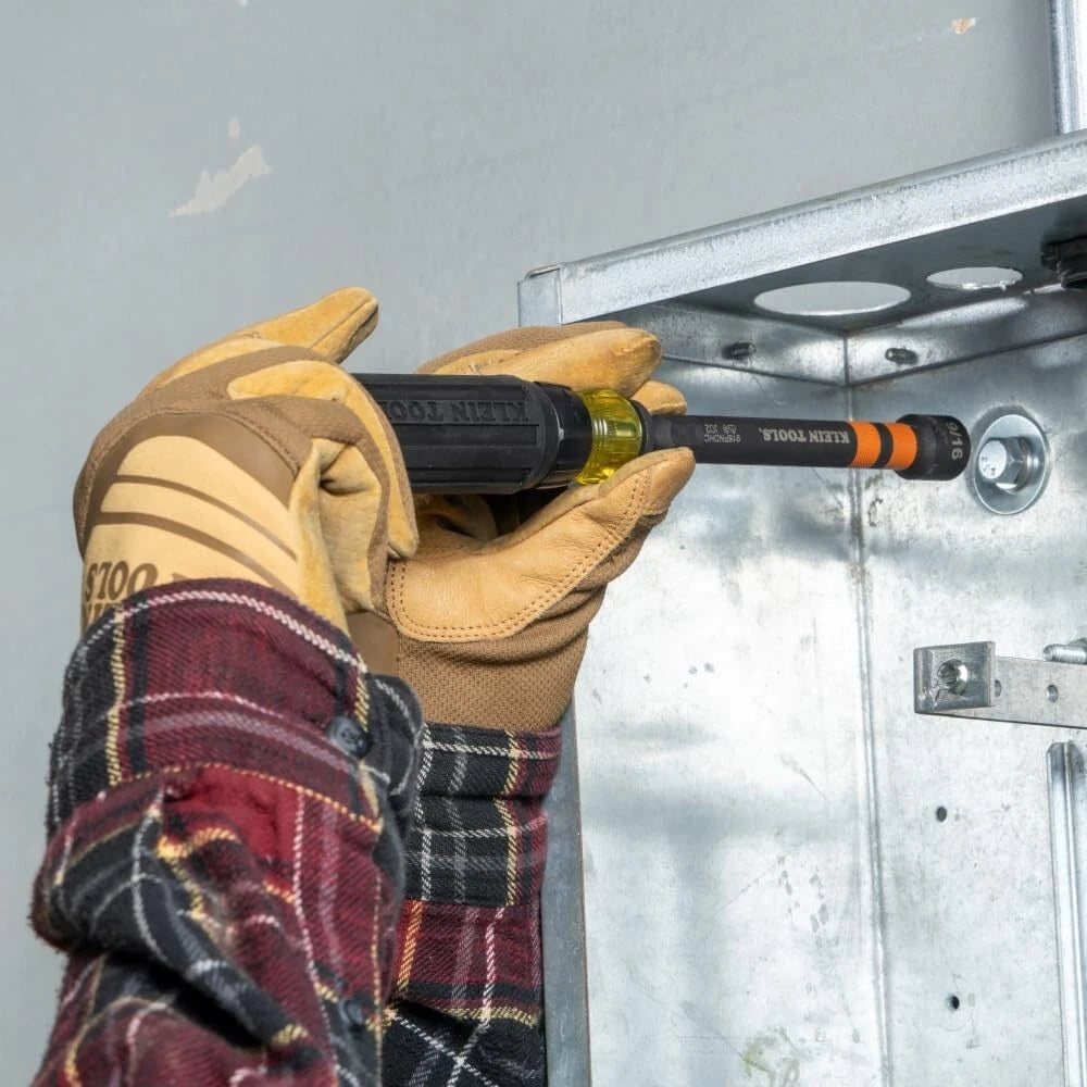 Klein Tools 32950 Ratcheting Hollow Nut Driver Set, Magnetic, 6 SAE Sizes,Handle