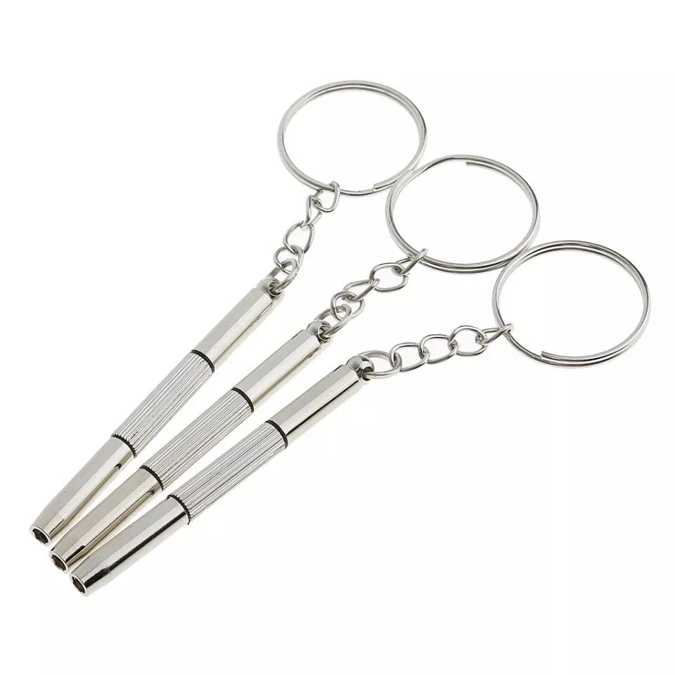 2 PCS Portable 3 in 1 Keychain Screwdriver Eyeglass Sunglasses Watch Repair kit