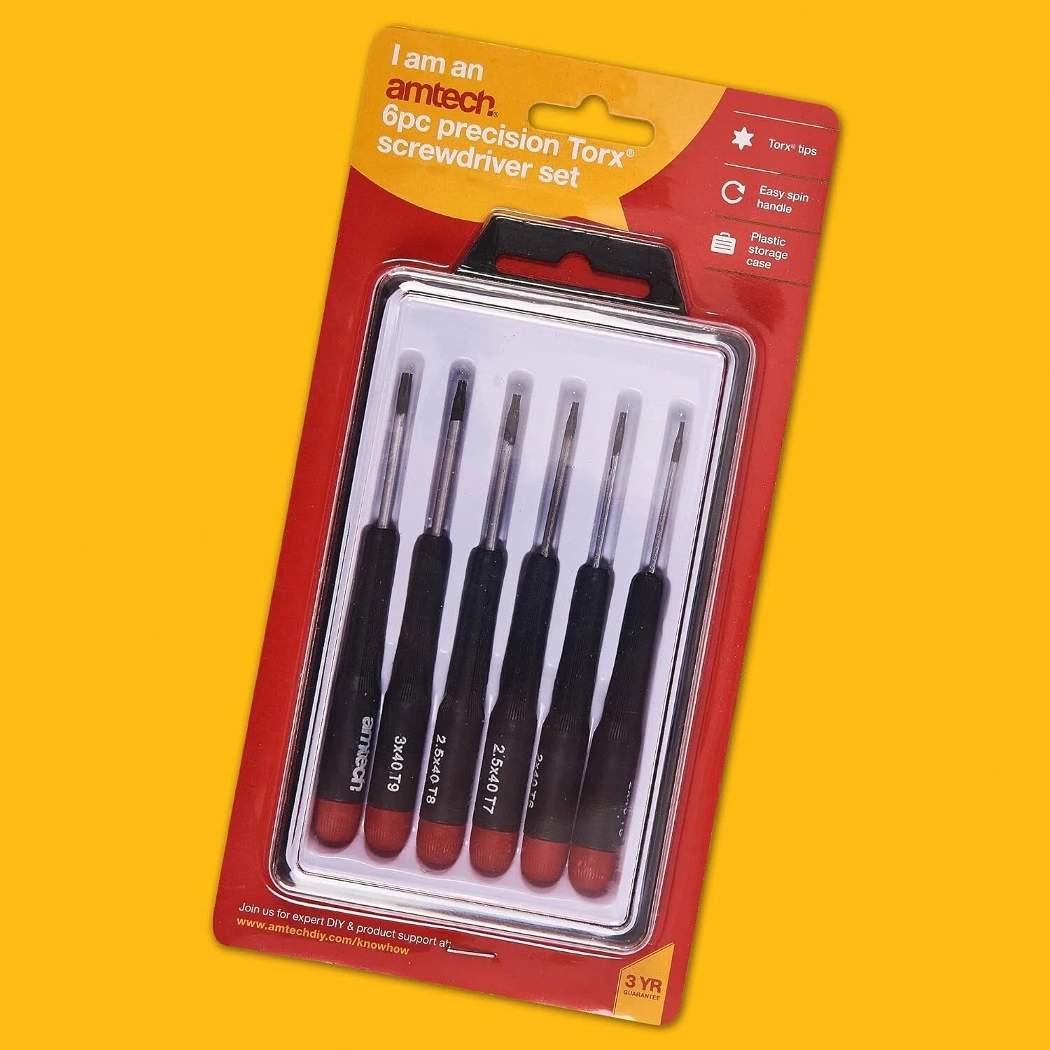 6pc TORX STAR PRECISION SCREWDRIVER SET. T5 T6 T7 T8 T9 T10 L0530 AMTECH NEW BOX