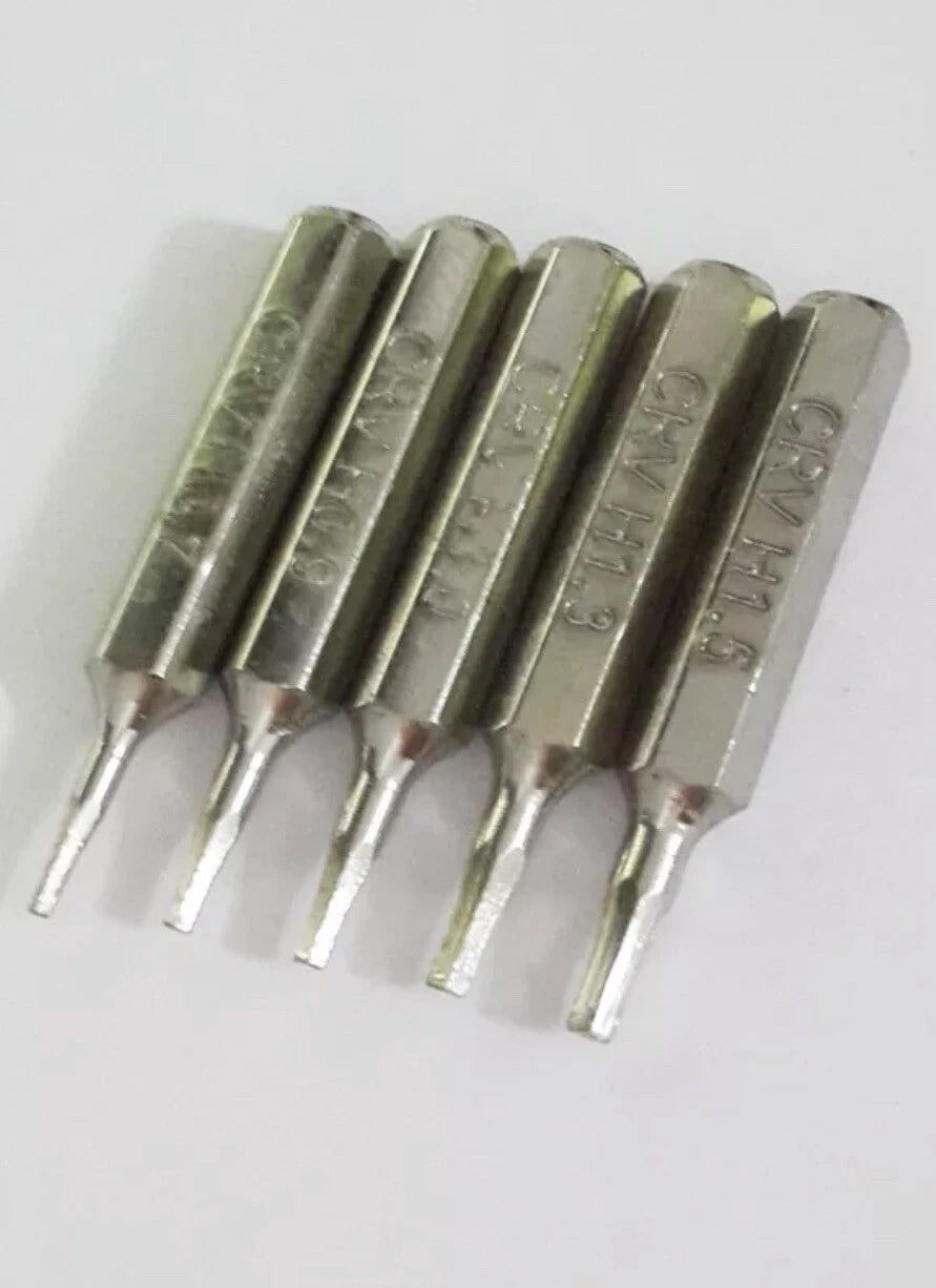 CR-V Hex Bit Set H0.7,H0.9,H1.0 H1.3,H1.5,H2.0,H2.5,H3.0,H3.5,H4.0 4mm bits
