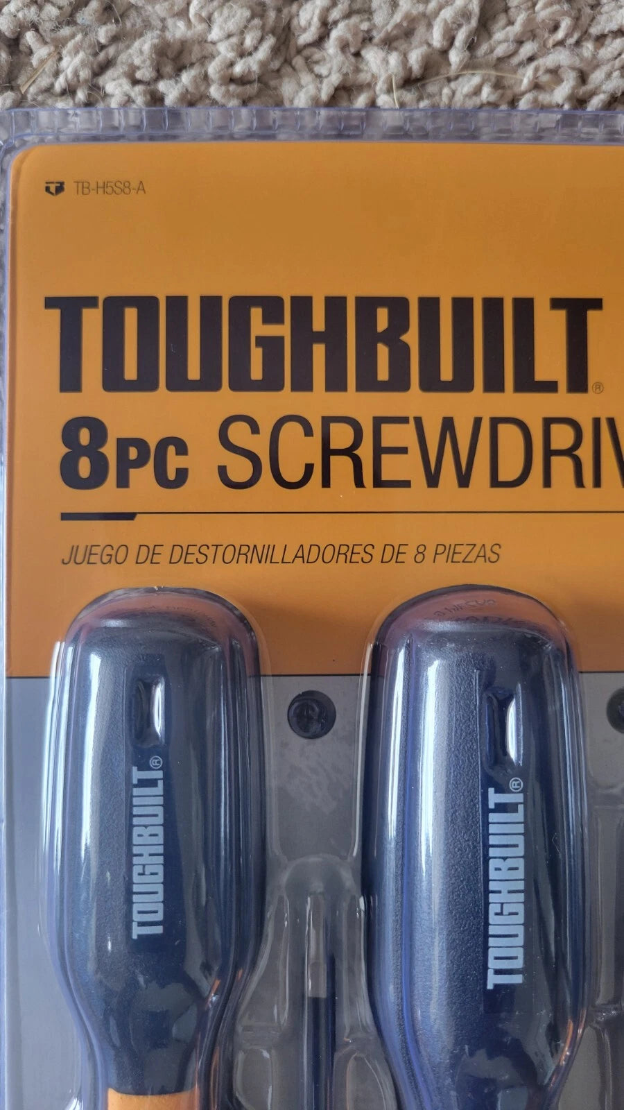 ToughBuilt 8-Pc Tri-Panel Rubber Handle Magnetic Screwdriver Set TB-H5S8-A NEW