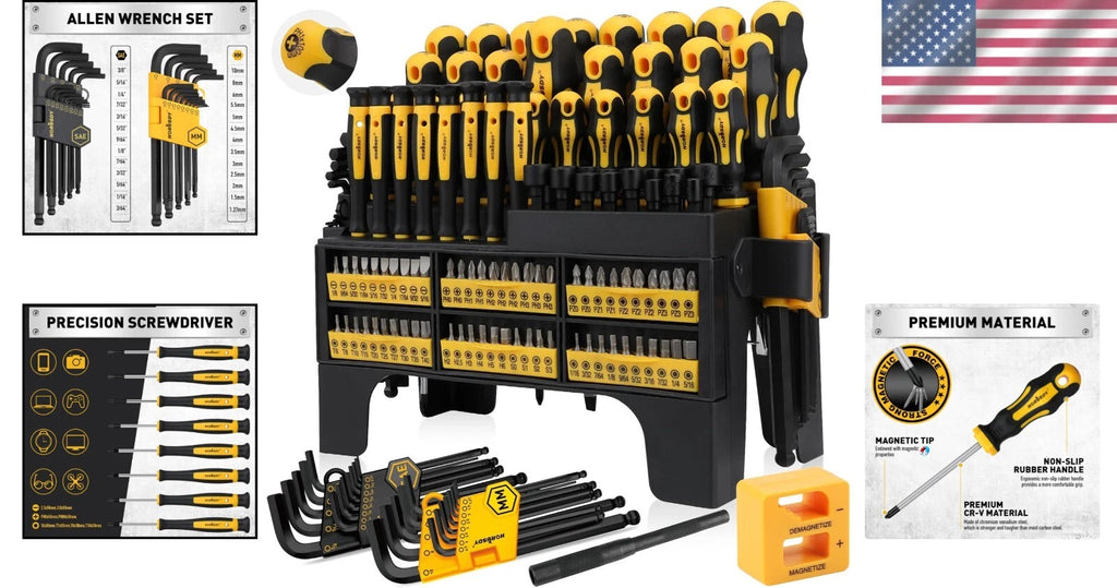 Precision 140-Piece Screwdriver Set with Magnetizer – Perfect for All Projects