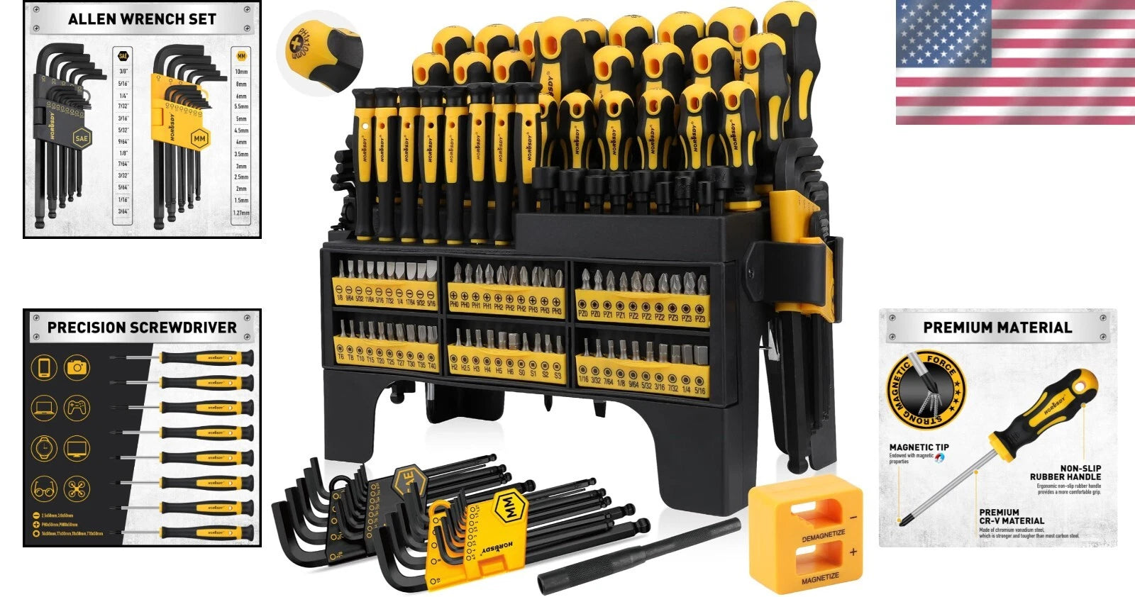 Precision 140-Piece Screwdriver Set with Magnetizer – Perfect for All Projects