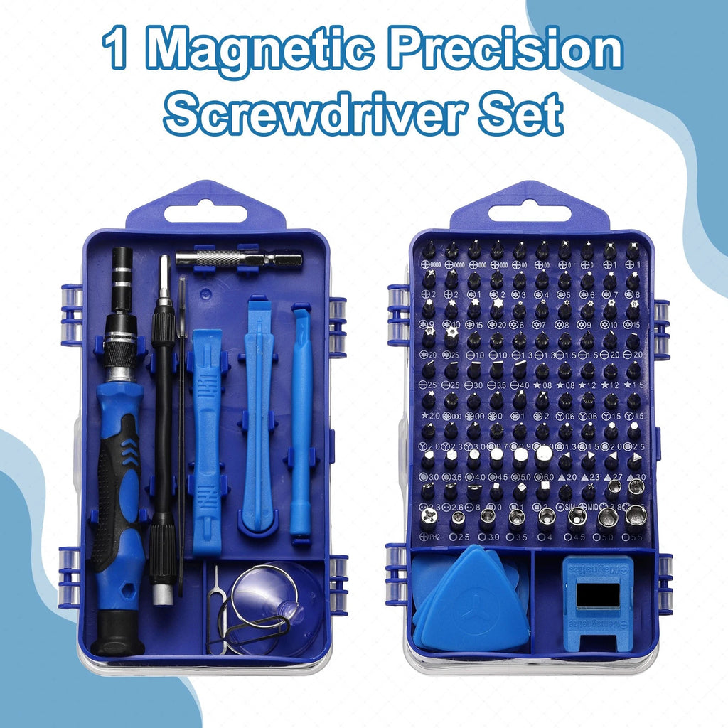 116 in 1 Magnetic Precision Screwdriver Set Electronics Repair Tools Kit, Blue