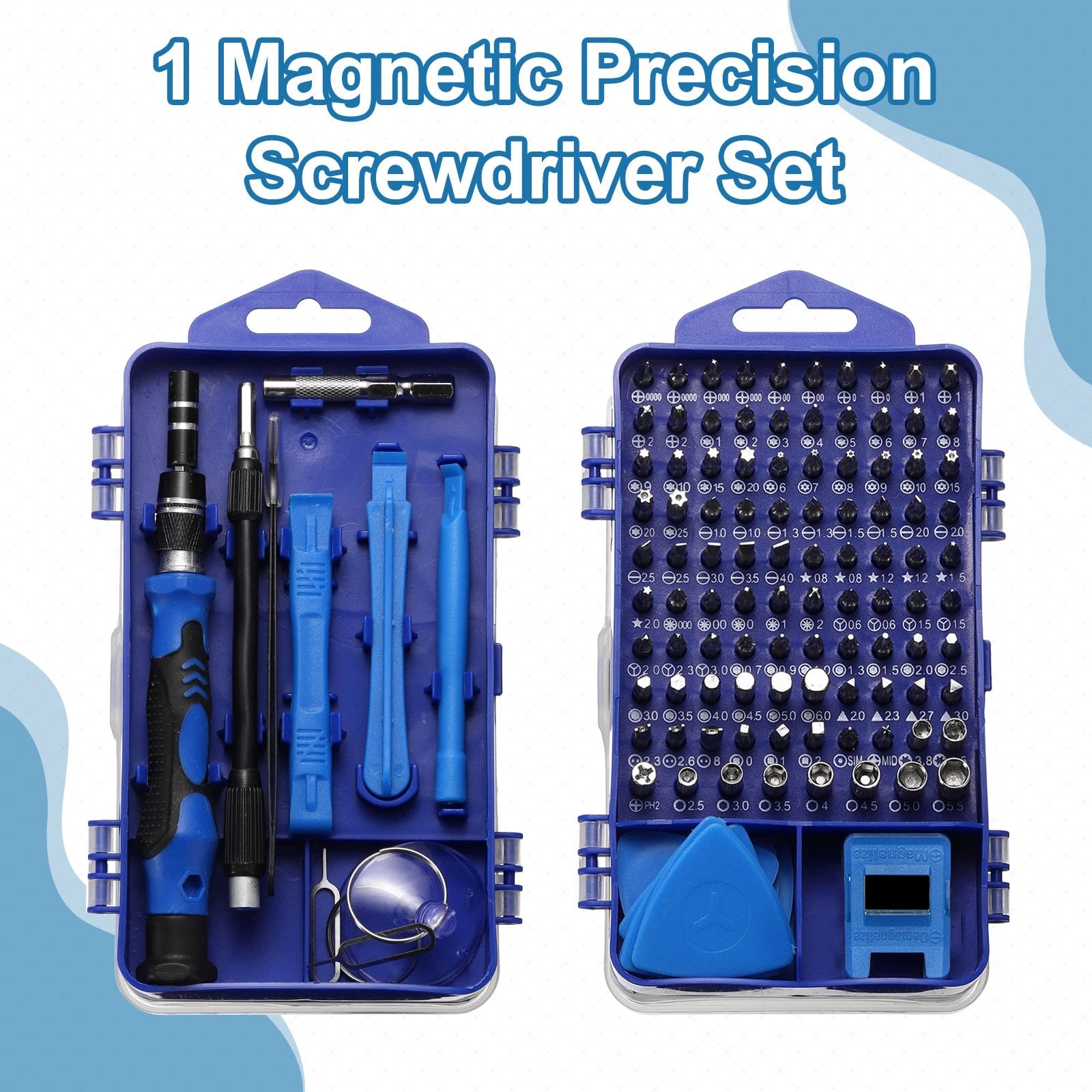 116 in 1 Magnetic Precision Screwdriver Set Electronics Repair Tools Kit, Blue
