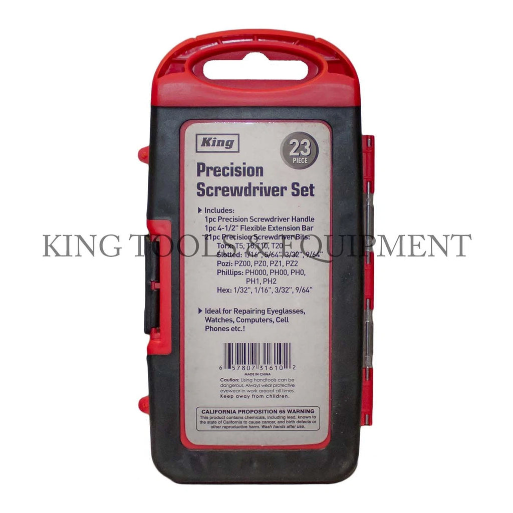 KING 23 PC Precision Screwdriver & Bits Set, Flexible Bar, Phone Computer Repair