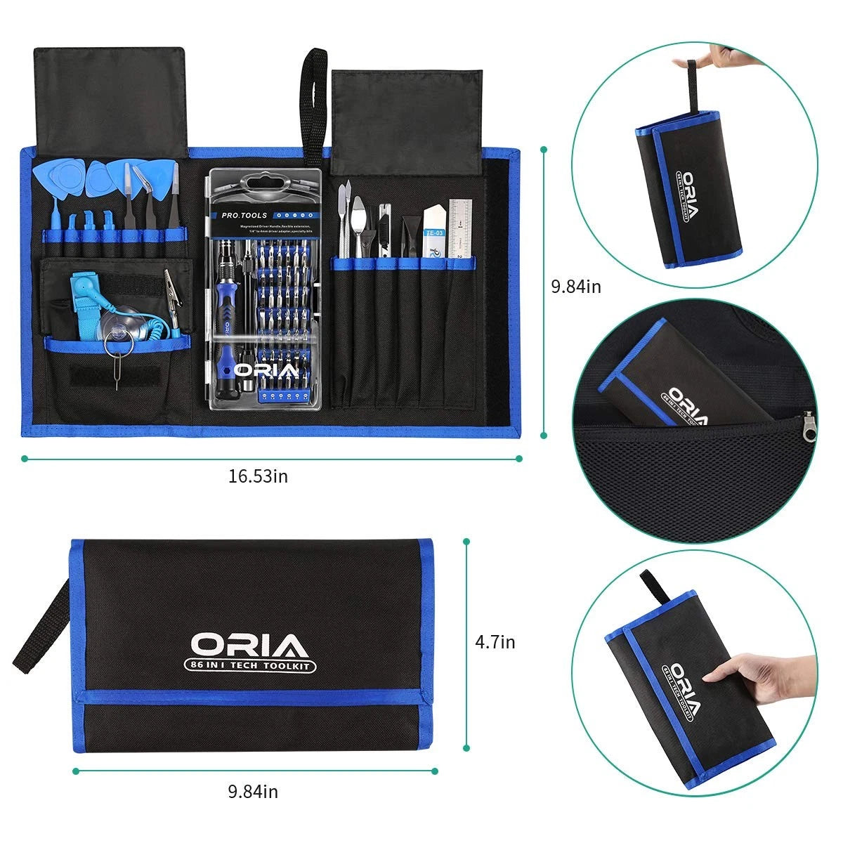 ORIA Precision Screwdriver Set, 86 in 1 with 57 Bits Repair Tool Kit, Portable