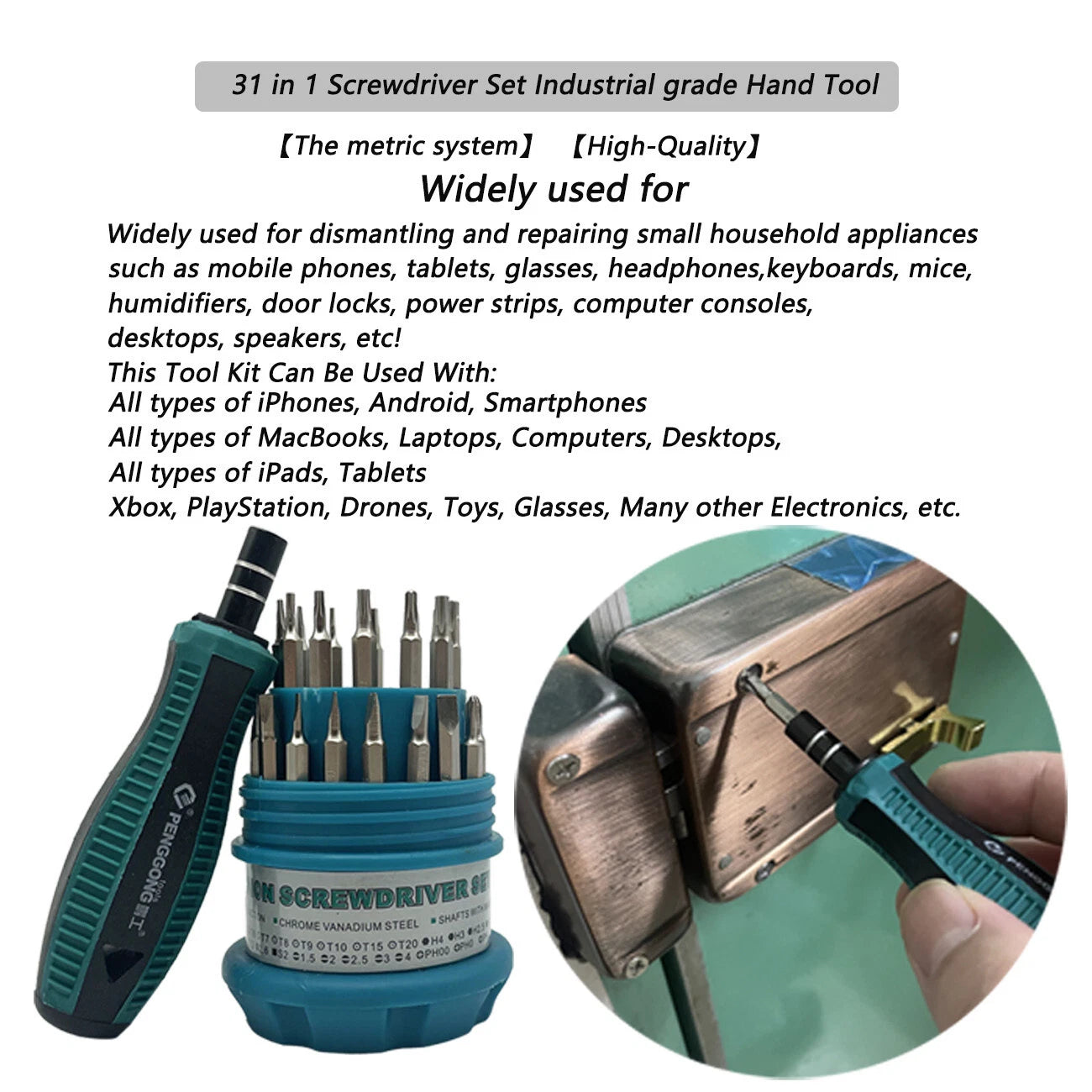 31 in 1 Screwdriver Set with Magnetic Tools for Hard Drive Precision Electronics