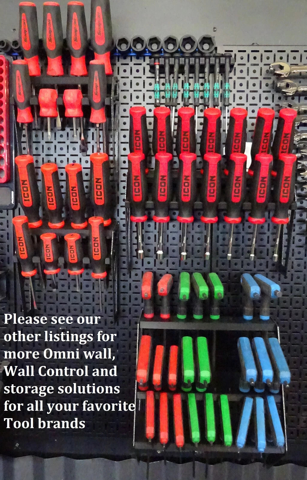 US General Icon hutch mount Organizer holder for ICON Nut Driver set tool box