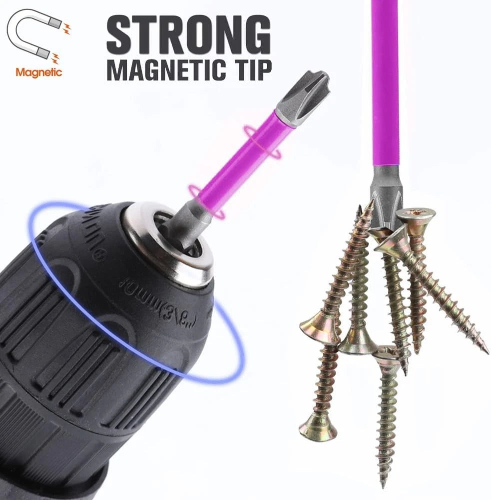 10pcs Magnetic PH2 Special Slotted Phillips Screwdriver Bit Set for PH2, Blue