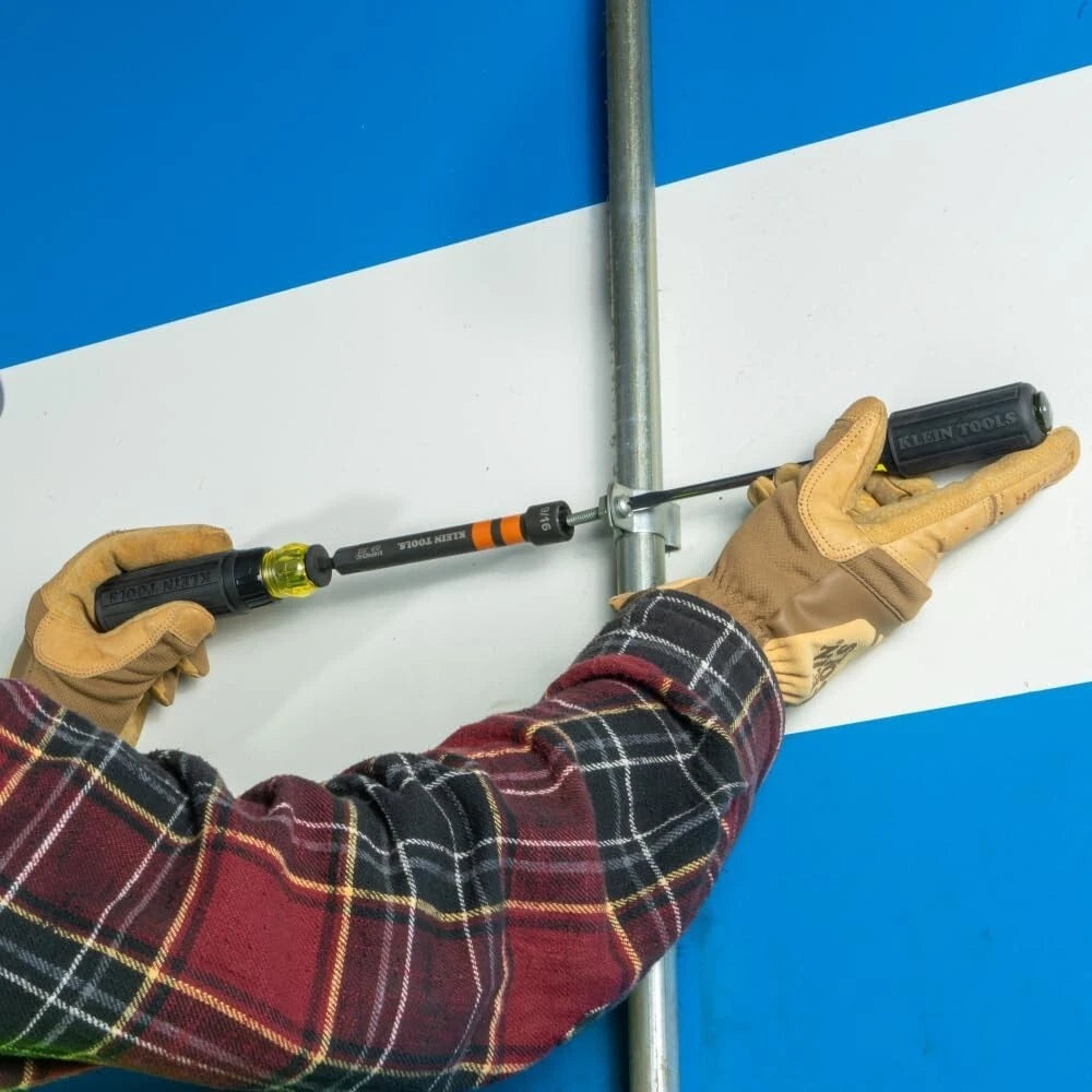 Klein Tools 32950 Ratcheting Hollow Nut Driver Set, Magnetic, 6 SAE Sizes,Handle